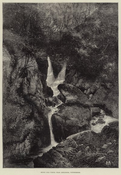 Stock Gill Force, in der Nähe von Ambleside, Windermere von Charles Auguste Loye